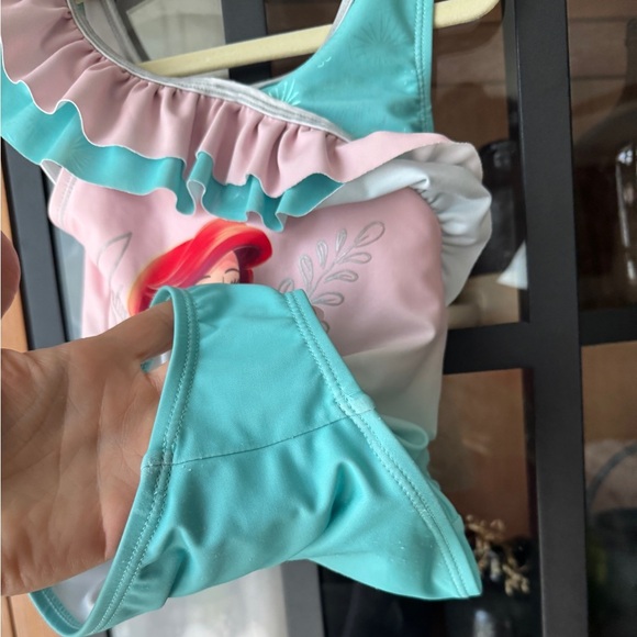 Disney Ariel The Little Mermaid drawing swimsuit one piece ruffle toddler girl - Picture 4 of 5